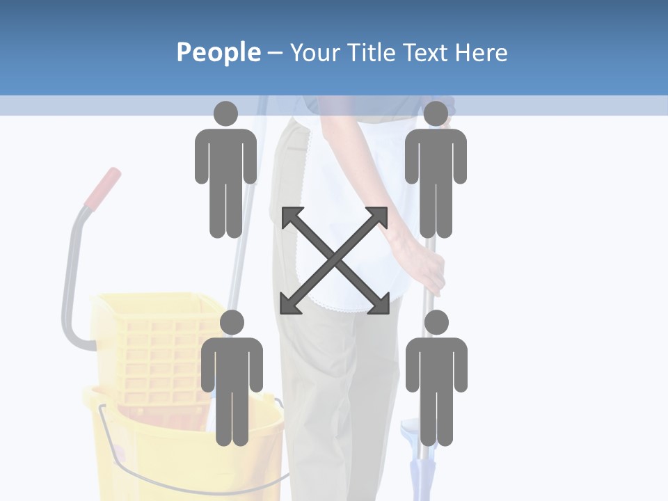A Woman Cleaning The Floor With A Mop And Bucket PowerPoint Template