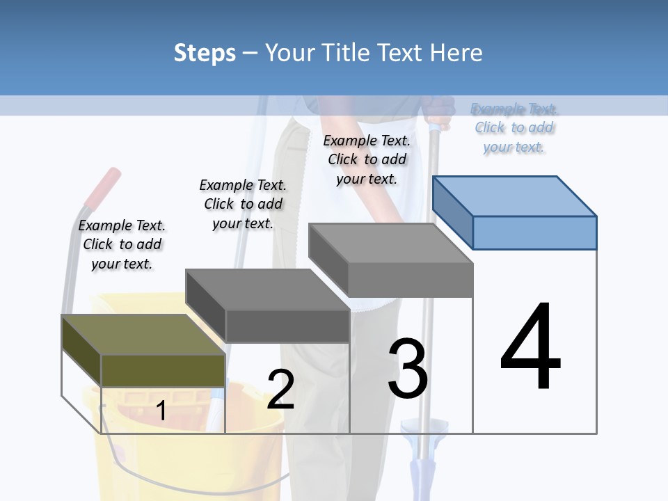 A Woman Cleaning The Floor With A Mop And Bucket PowerPoint Template