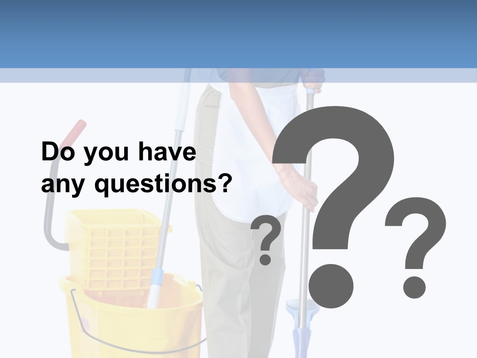 A Woman Cleaning The Floor With A Mop And Bucket PowerPoint Template