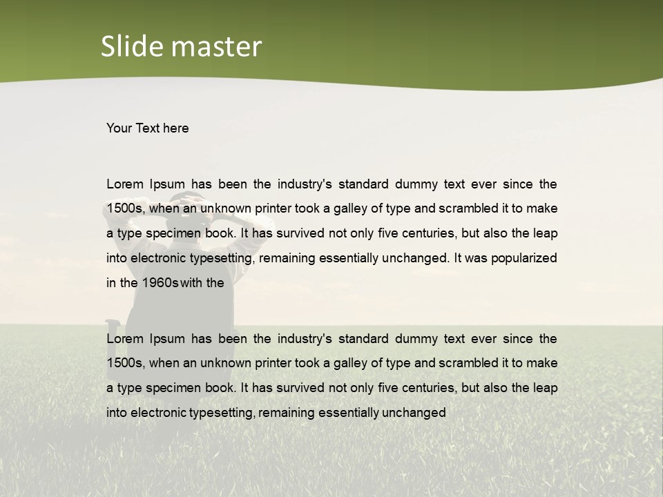 Young Sitting Angle PowerPoint Template