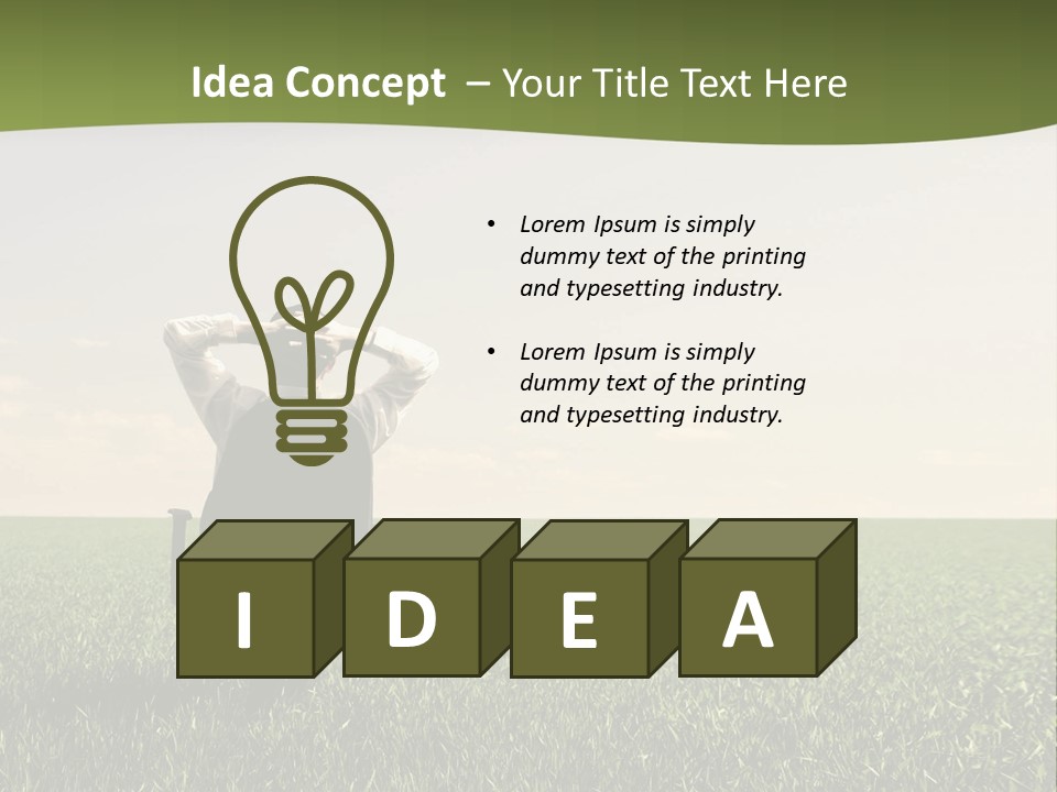 Young Sitting Angle PowerPoint Template