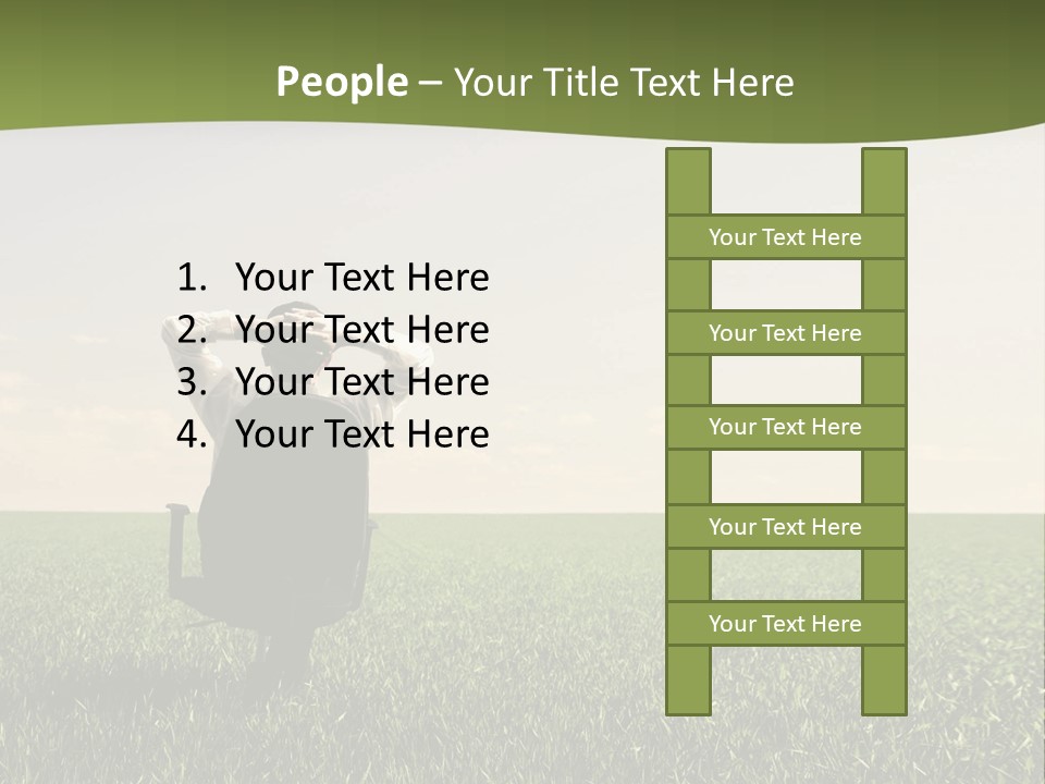 Young Sitting Angle PowerPoint Template