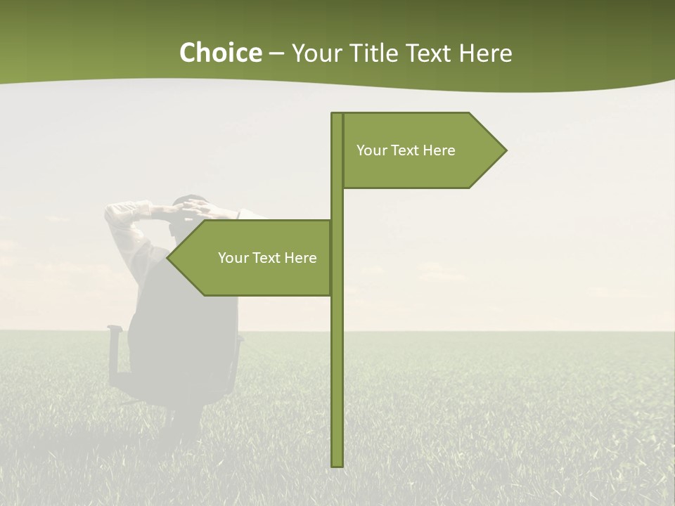 Young Sitting Angle PowerPoint Template