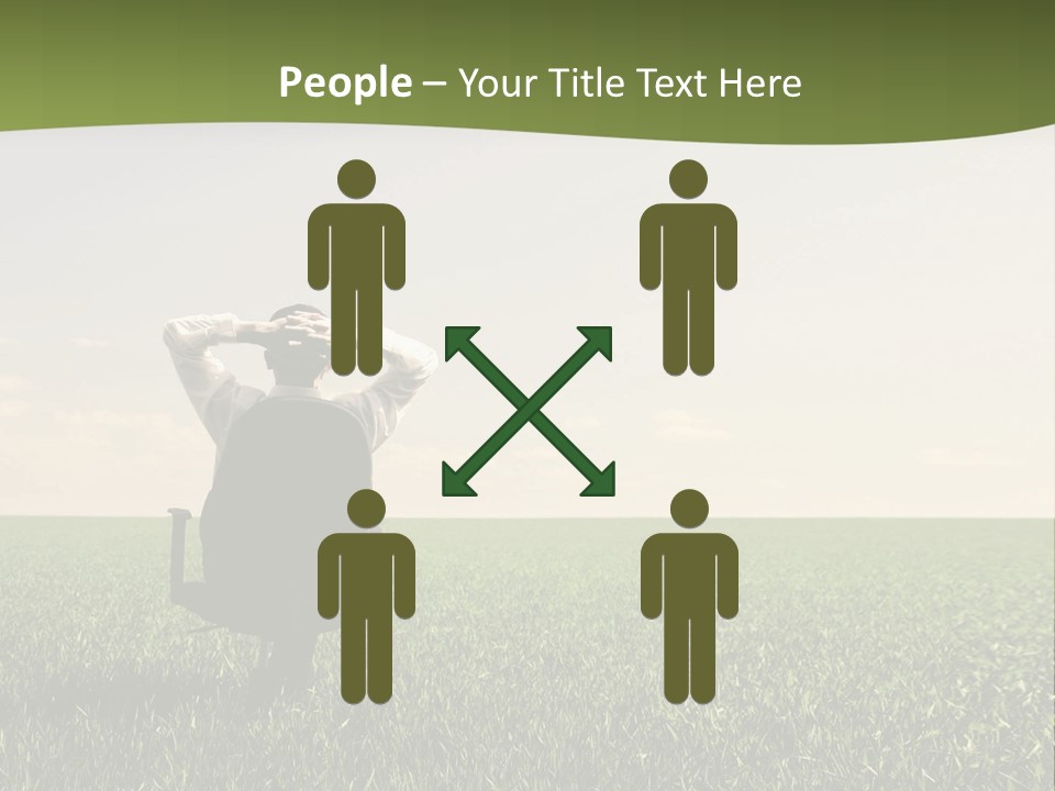 Young Sitting Angle PowerPoint Template