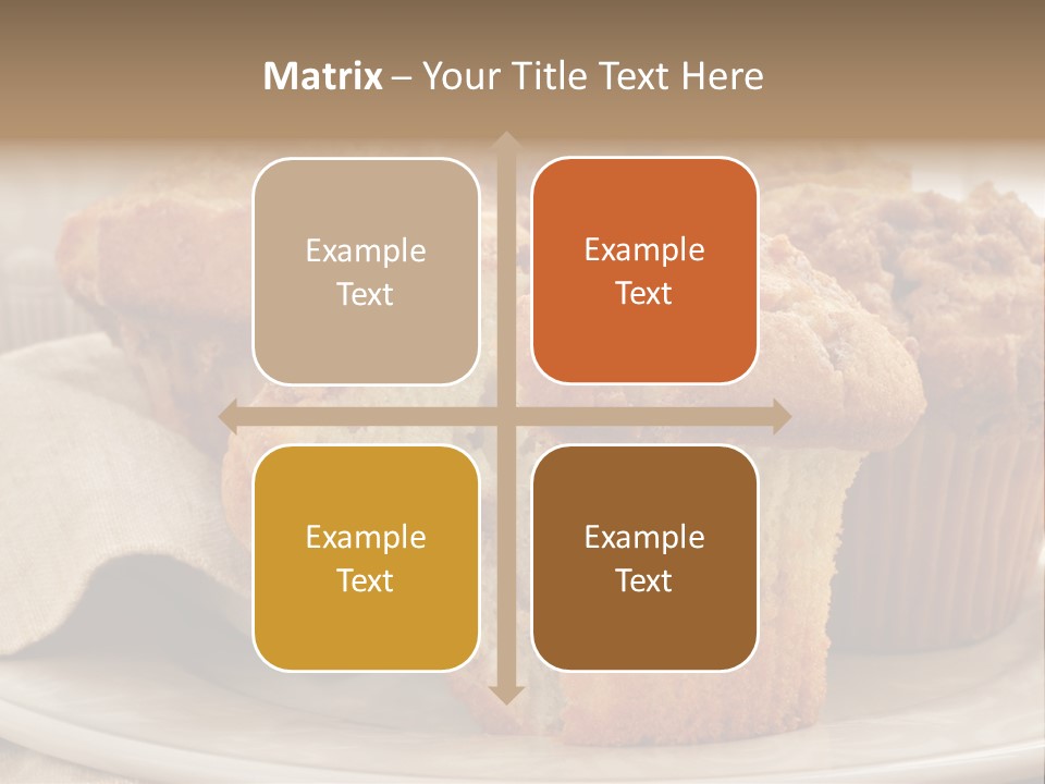 A White Plate Topped With Muffins On Top Of A Table PowerPoint Template