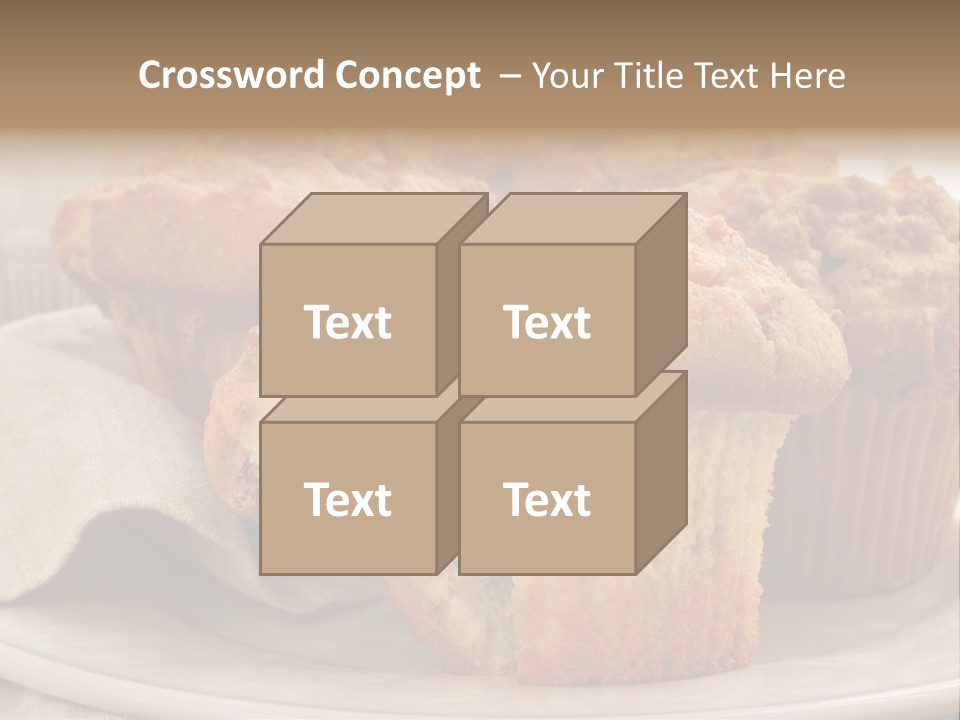 A White Plate Topped With Muffins On Top Of A Table PowerPoint Template