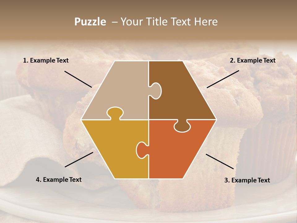 A White Plate Topped With Muffins On Top Of A Table PowerPoint Template