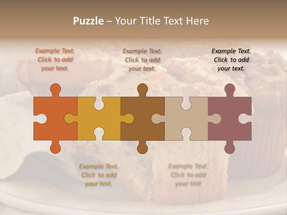 A White Plate Topped With Muffins On Top Of A Table PowerPoint Template