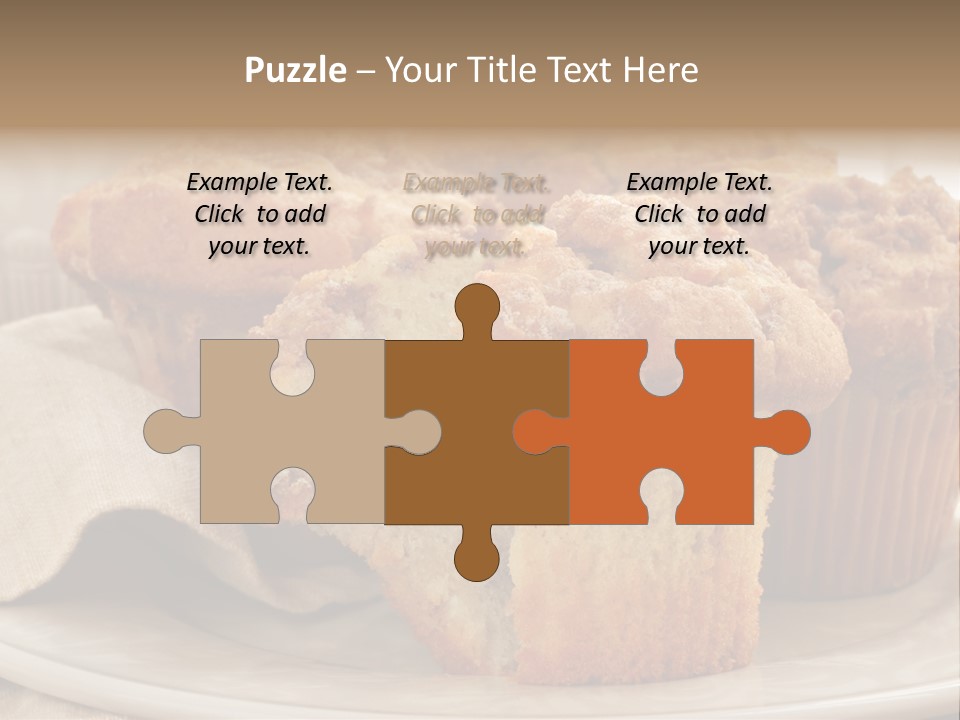 A White Plate Topped With Muffins On Top Of A Table PowerPoint Template