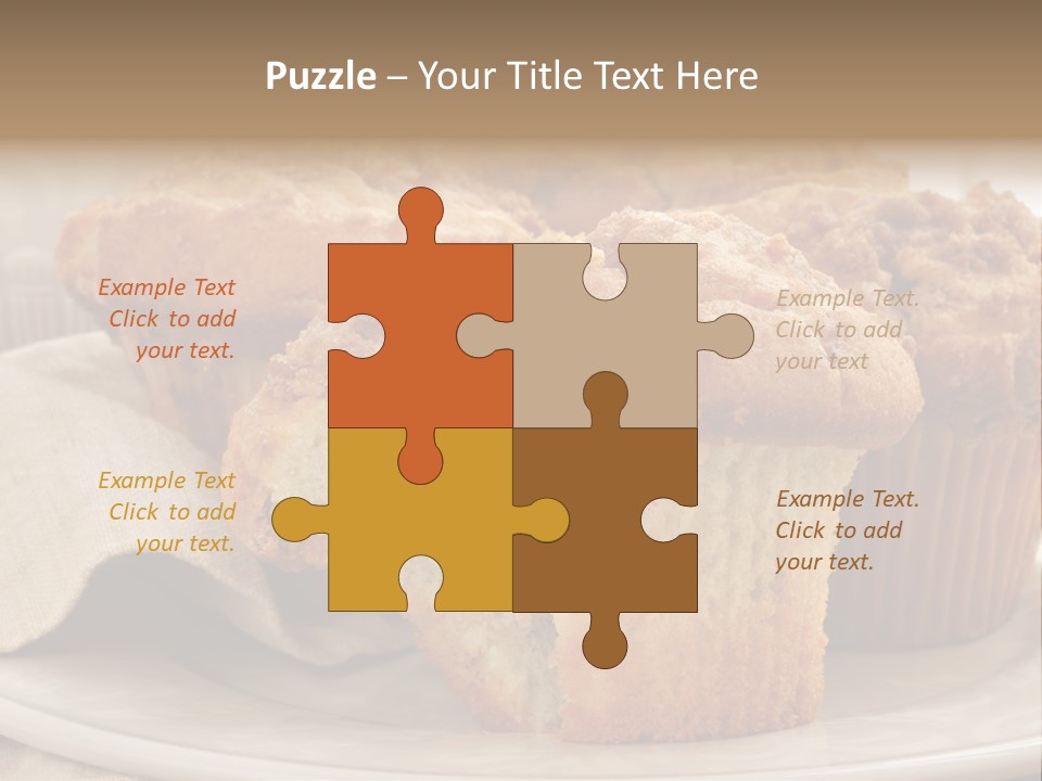 A White Plate Topped With Muffins On Top Of A Table PowerPoint Template