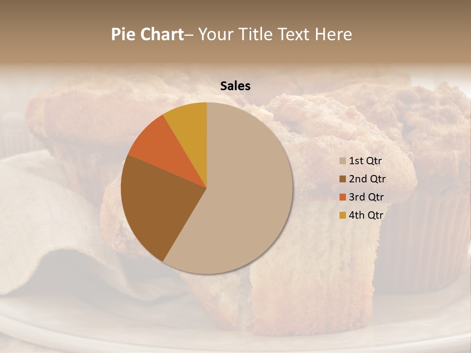 A White Plate Topped With Muffins On Top Of A Table PowerPoint Template