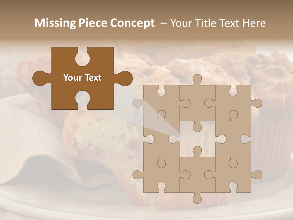 A White Plate Topped With Muffins On Top Of A Table PowerPoint Template