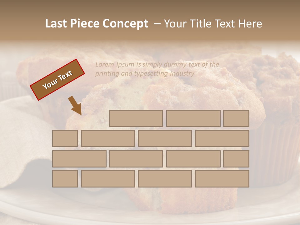 A White Plate Topped With Muffins On Top Of A Table PowerPoint Template