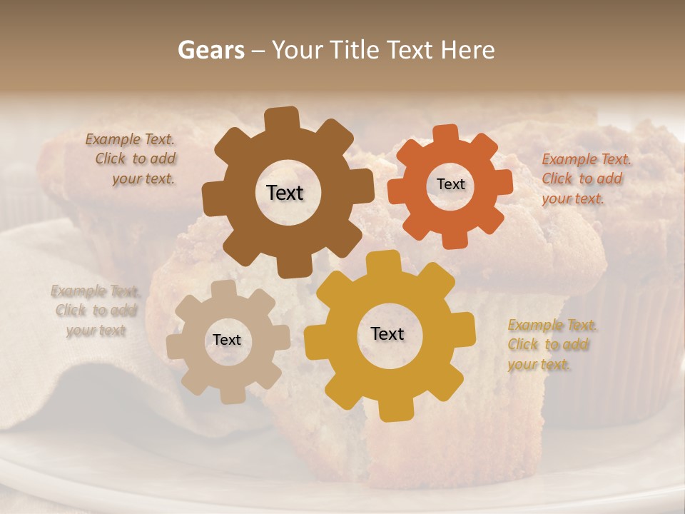 A White Plate Topped With Muffins On Top Of A Table PowerPoint Template