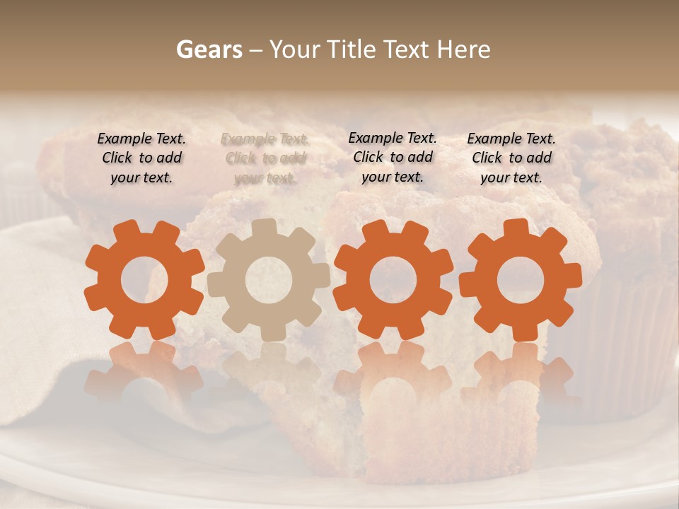 A White Plate Topped With Muffins On Top Of A Table PowerPoint Template