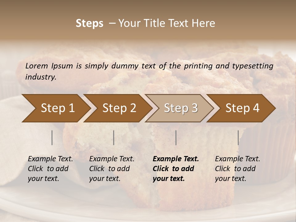 A White Plate Topped With Muffins On Top Of A Table PowerPoint Template