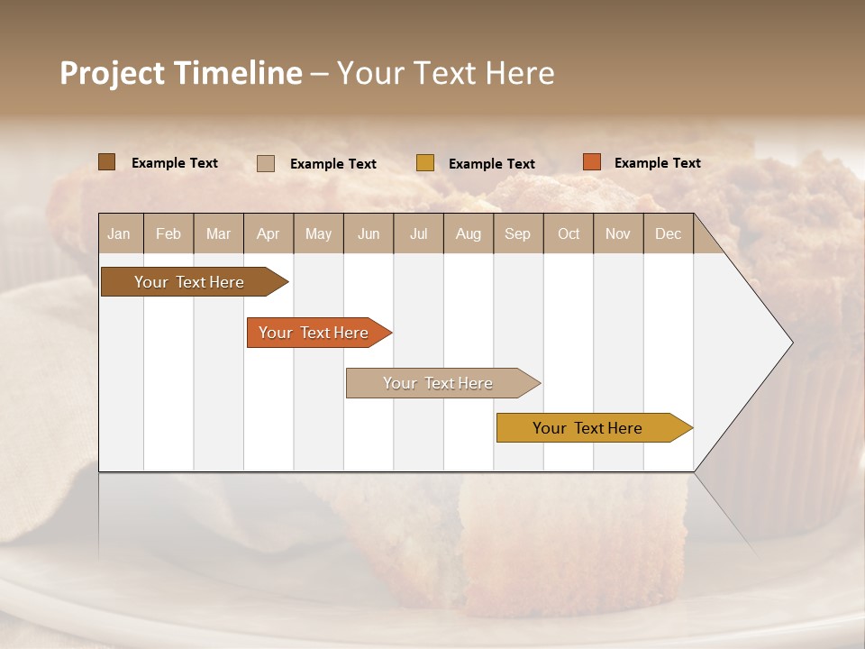 A White Plate Topped With Muffins On Top Of A Table PowerPoint Template