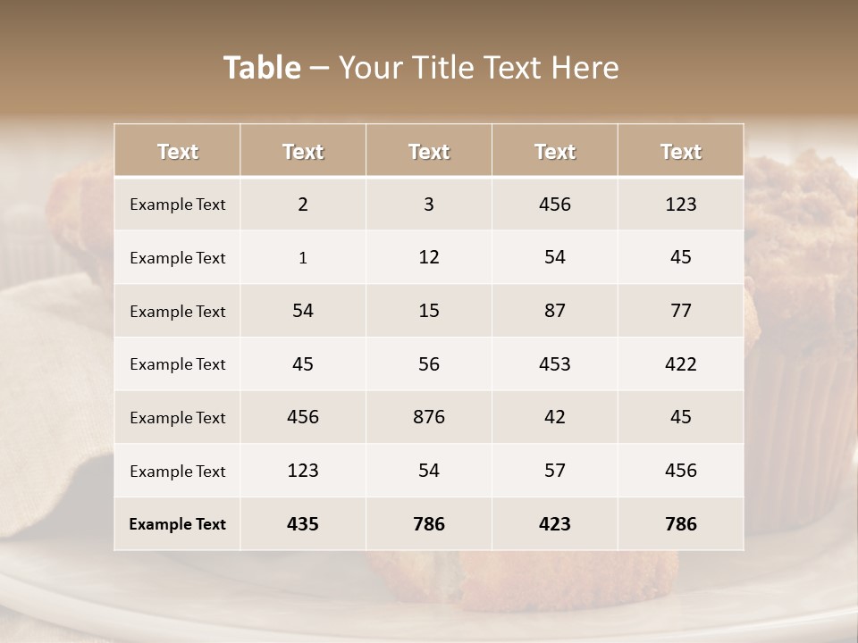 A White Plate Topped With Muffins On Top Of A Table PowerPoint Template