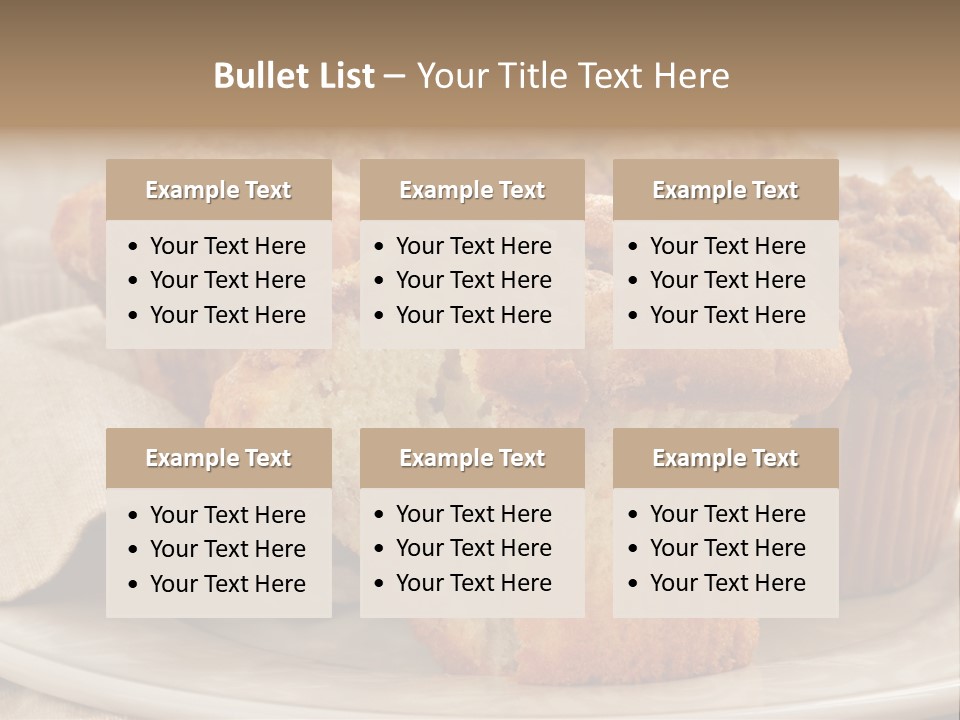 A White Plate Topped With Muffins On Top Of A Table PowerPoint Template