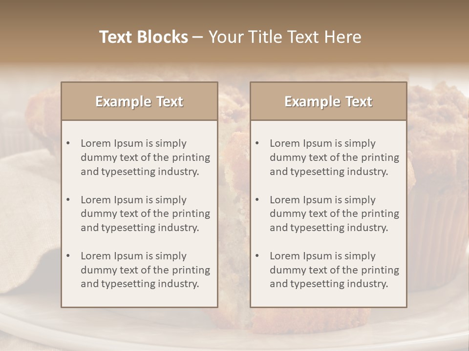 A White Plate Topped With Muffins On Top Of A Table PowerPoint Template
