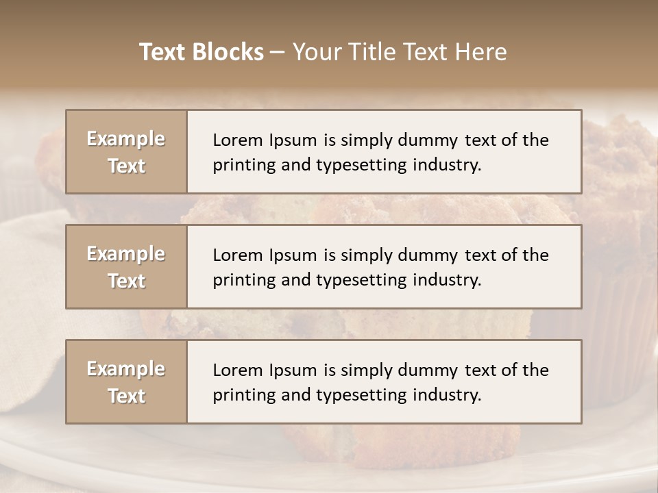 A White Plate Topped With Muffins On Top Of A Table PowerPoint Template