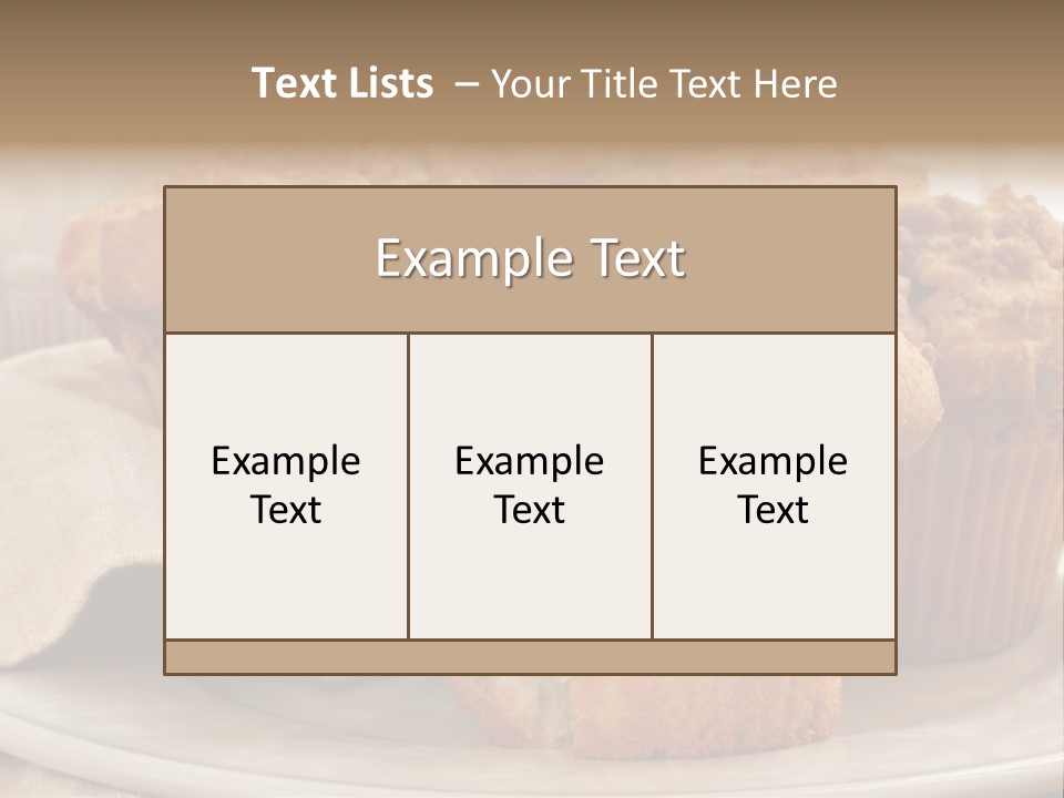 A White Plate Topped With Muffins On Top Of A Table PowerPoint Template