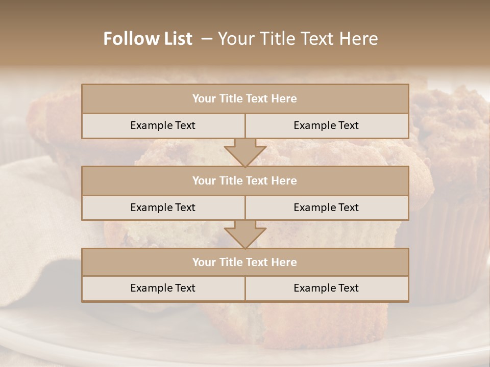 A White Plate Topped With Muffins On Top Of A Table PowerPoint Template