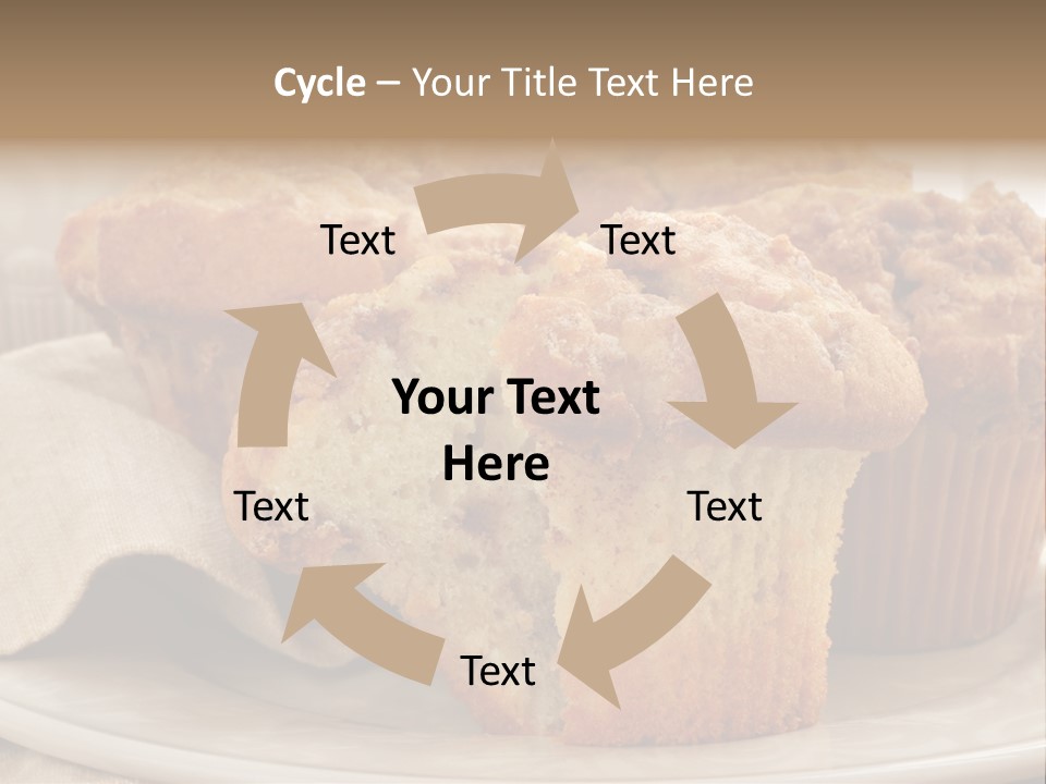 A White Plate Topped With Muffins On Top Of A Table PowerPoint Template