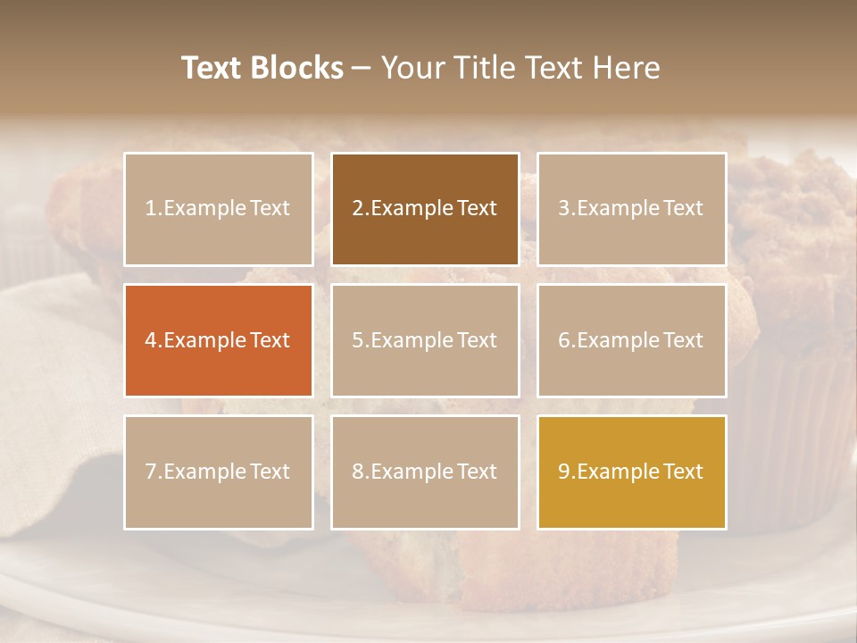 A White Plate Topped With Muffins On Top Of A Table PowerPoint Template