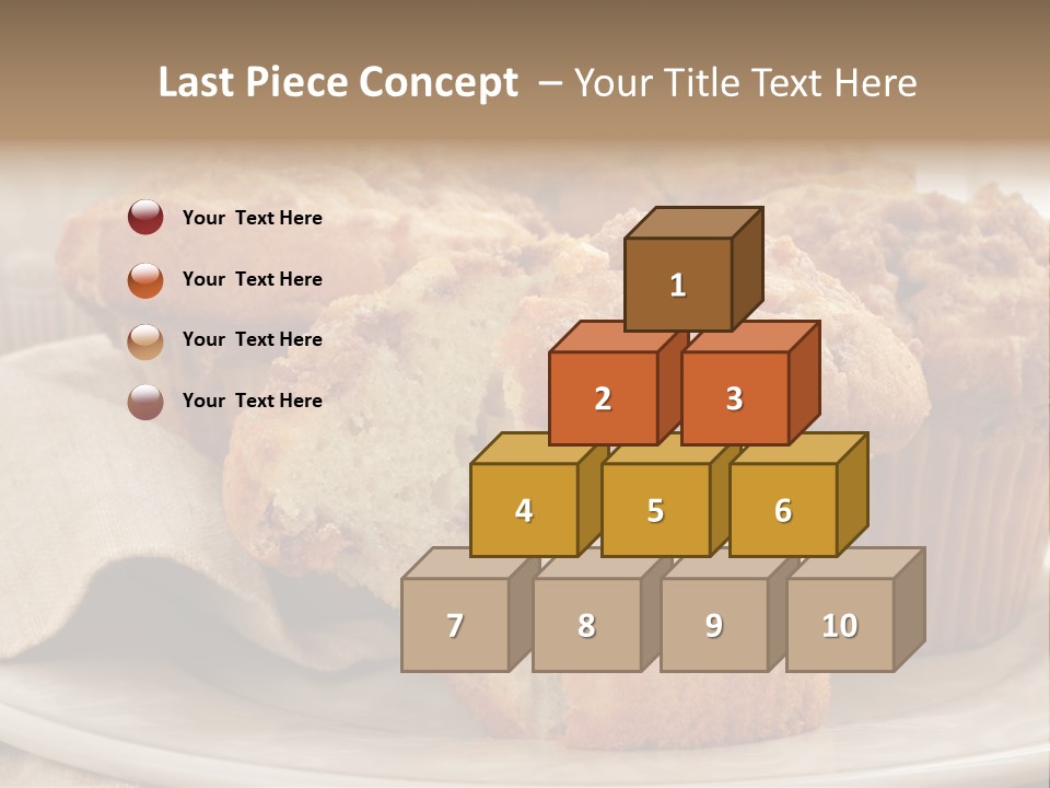 A White Plate Topped With Muffins On Top Of A Table PowerPoint Template
