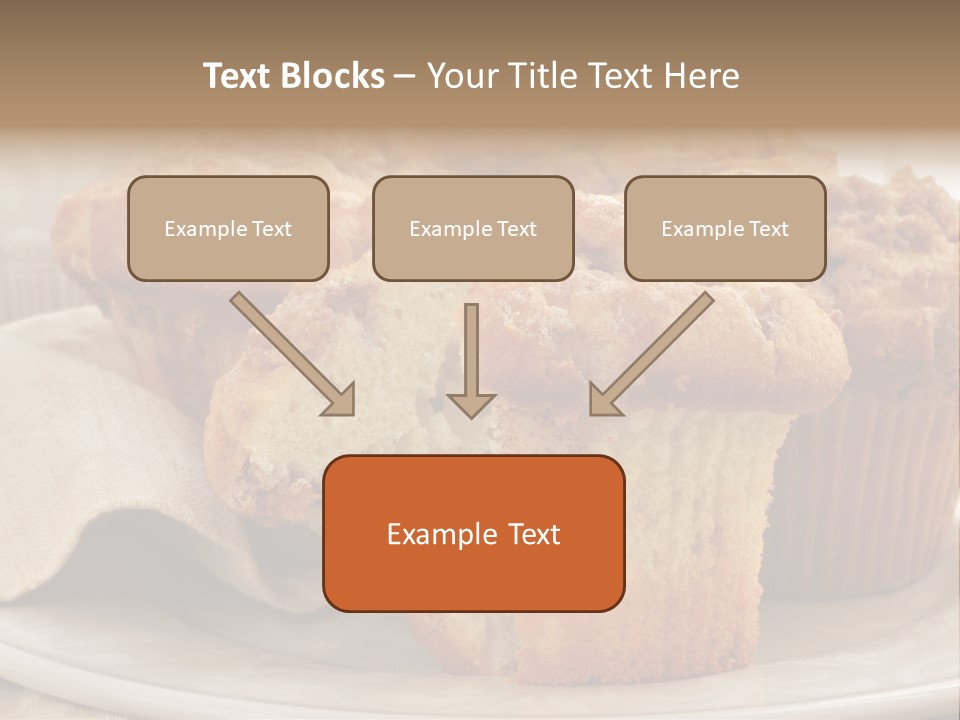 A White Plate Topped With Muffins On Top Of A Table PowerPoint Template