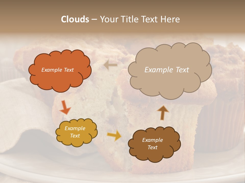 A White Plate Topped With Muffins On Top Of A Table PowerPoint Template