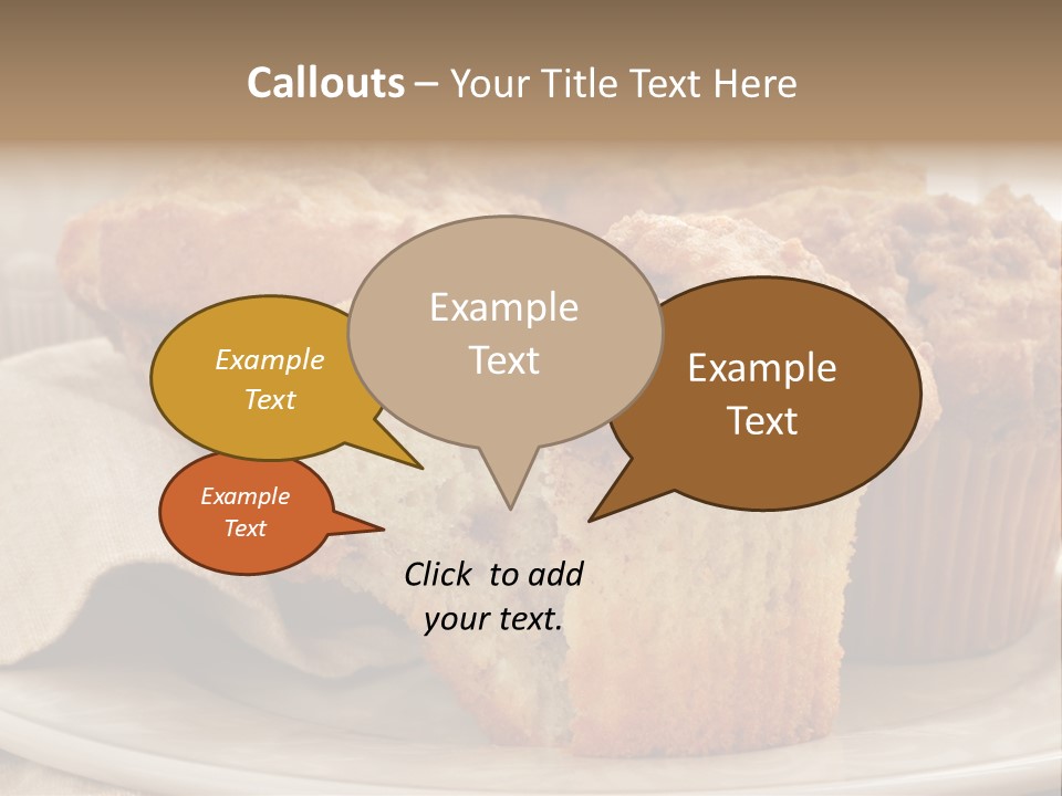 A White Plate Topped With Muffins On Top Of A Table PowerPoint Template