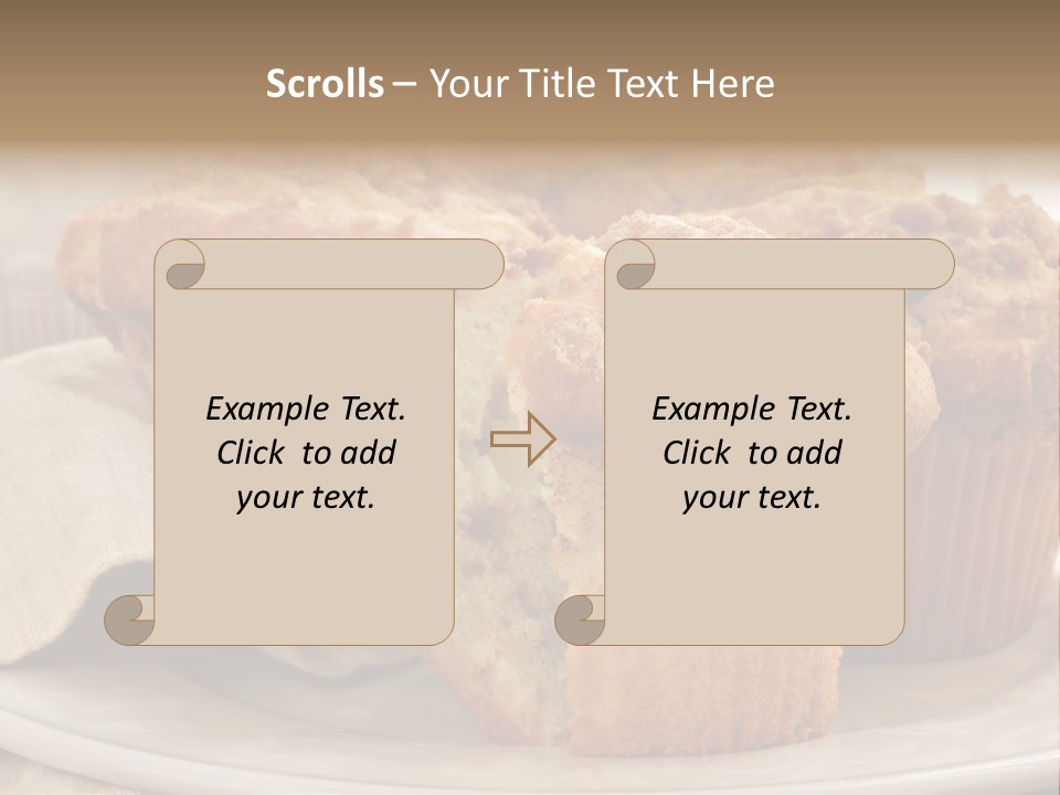 A White Plate Topped With Muffins On Top Of A Table PowerPoint Template