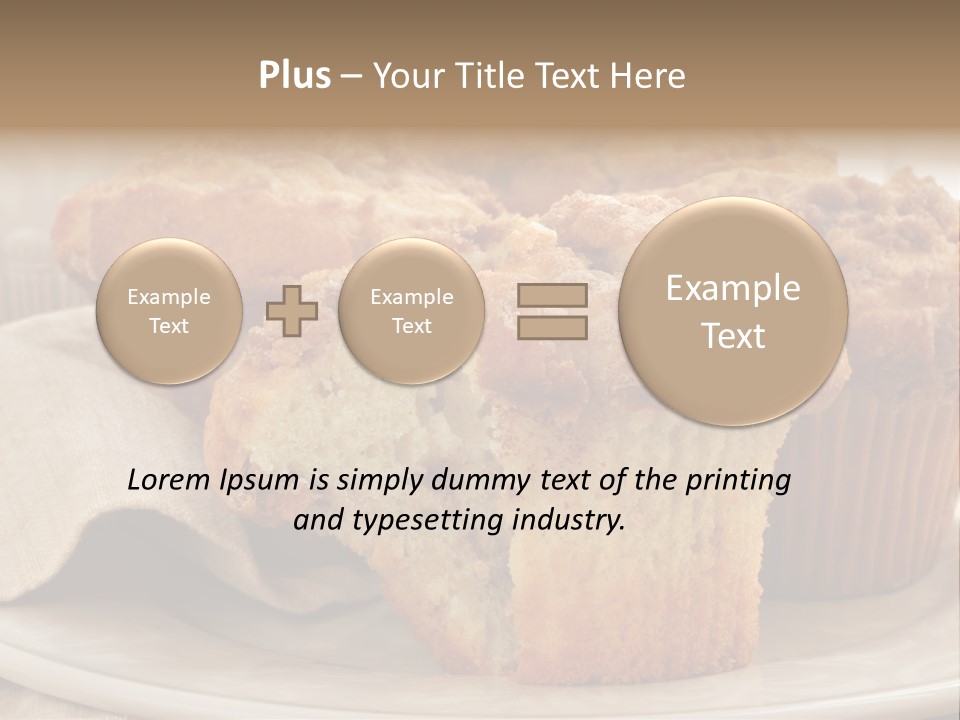 A White Plate Topped With Muffins On Top Of A Table PowerPoint Template
