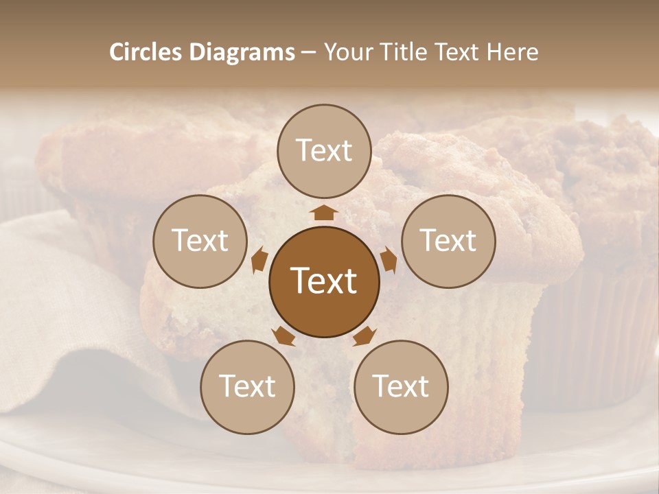 A White Plate Topped With Muffins On Top Of A Table PowerPoint Template