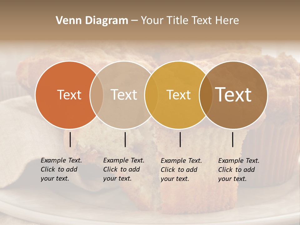 A White Plate Topped With Muffins On Top Of A Table PowerPoint Template