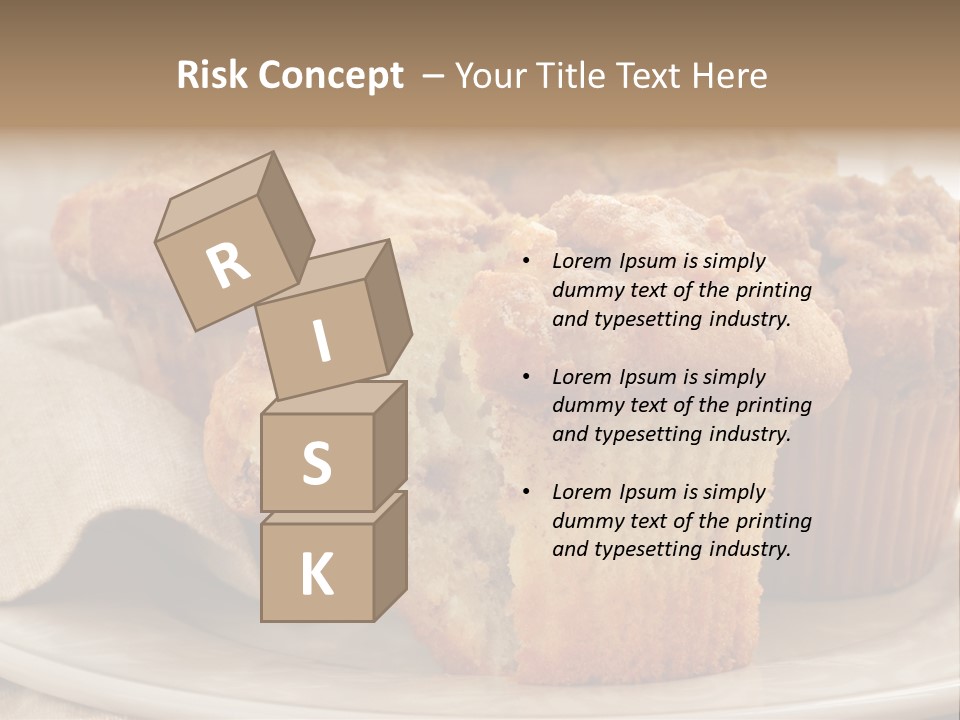 A White Plate Topped With Muffins On Top Of A Table PowerPoint Template