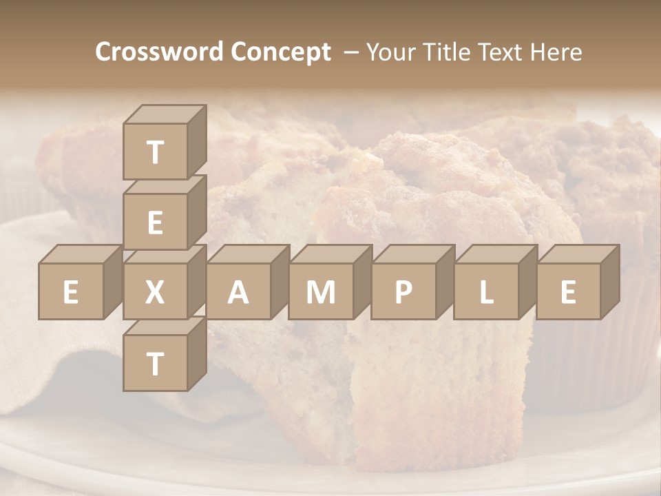 A White Plate Topped With Muffins On Top Of A Table PowerPoint Template