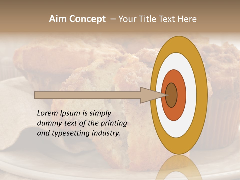A White Plate Topped With Muffins On Top Of A Table PowerPoint Template