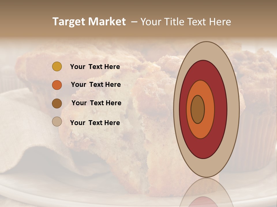 A White Plate Topped With Muffins On Top Of A Table PowerPoint Template