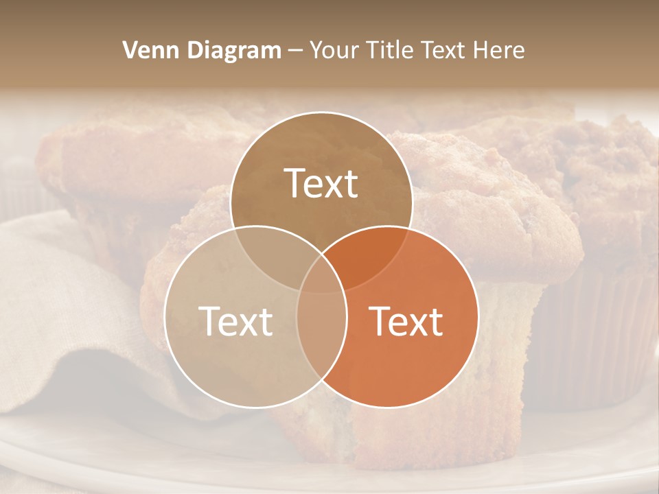 A White Plate Topped With Muffins On Top Of A Table PowerPoint Template