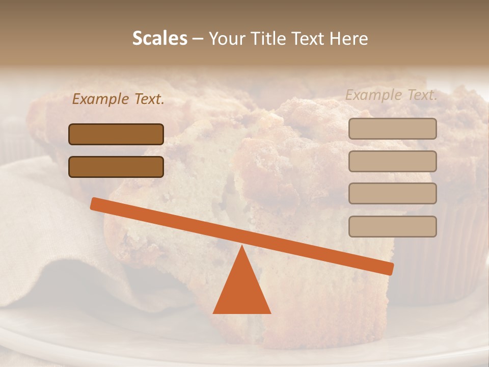 A White Plate Topped With Muffins On Top Of A Table PowerPoint Template