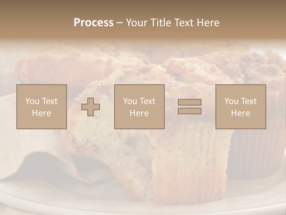 A White Plate Topped With Muffins On Top Of A Table PowerPoint Template