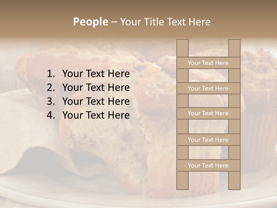 A White Plate Topped With Muffins On Top Of A Table PowerPoint Template