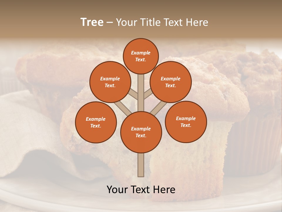 A White Plate Topped With Muffins On Top Of A Table PowerPoint Template