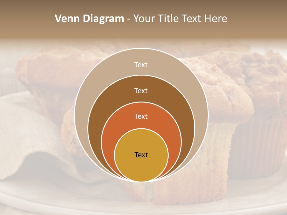 A White Plate Topped With Muffins On Top Of A Table PowerPoint Template