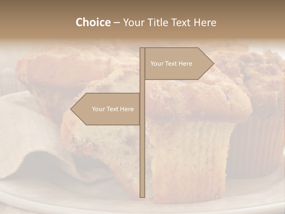 A White Plate Topped With Muffins On Top Of A Table PowerPoint Template