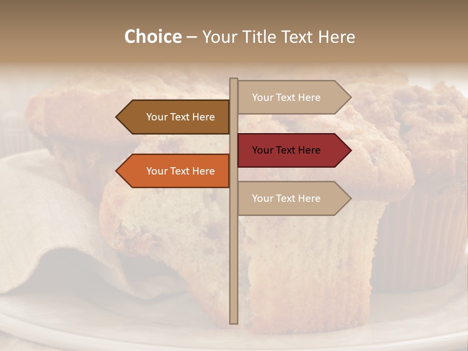 A White Plate Topped With Muffins On Top Of A Table PowerPoint Template