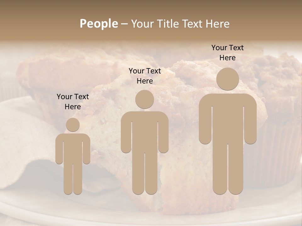 A White Plate Topped With Muffins On Top Of A Table PowerPoint Template